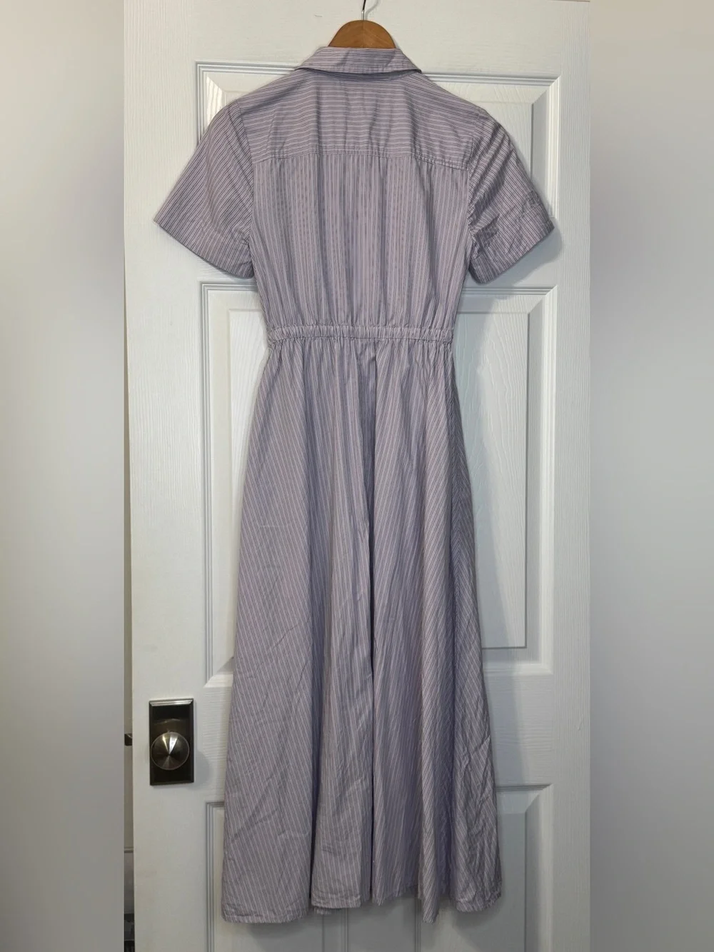 J. Crew Cerise shirt-dress in striped cotton poplin